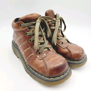 Dr. Martens Stiefel Herren Größe 7 Damen 8 Braun Leder Schnürung Knöchel Grob Y2K - Bild 1 von 13