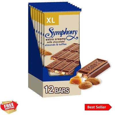 SYMPHONY Chocolate Almond Toffee XL, Candy Bars, 4.25 oz 16 Pieces, 12 Count - Image 1 of 4