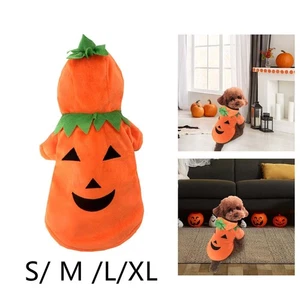 Pumpkin Costume for Dogs Pet Fancy Dress Costume Halloween Pumpkin Pet Clothes - Picture 1 of 26