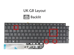 UK GB Keyboard for Dell Vostro 5515 5620 5625 5630 5635 7510 7620 07DXTR Backlit - Picture 1 of 6