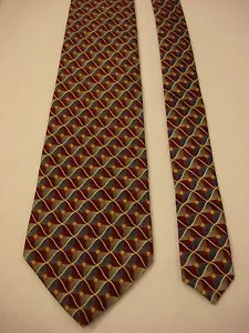 VAN HEUSEN Men's Silk Neck Tie - Red and Blue Checkered Print, Great Dad Gift! - Picture 1 of 6