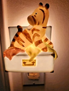 Seltene Vintage Disney Tigger Keramik Nachtlicht Michel & Co Winnie Puuh Lampe - Bild 1 von 9