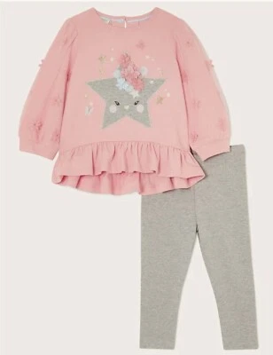 Juego de top y leggings estrella con flores monzón niñas edad 6-12 meses *nuevo con etiquetas* Foto 1 de 3
