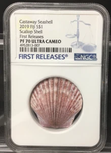 2019 Scallop Shell FIJI Castaway Seashell Silver Coin 10g Proof 1$ NGC PF70 FR - Picture 1 of 7