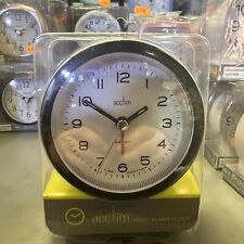 Acctim Neve Non Ticking Sweep Clock Alarm With Light & Snooze Black 15803