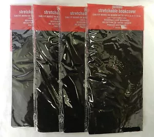 Buchumschläge 4-teiliges Set schwarz Jumbo dehnbar wiederverwendbar Textmappe Schule Neu - Bild 1 von 3