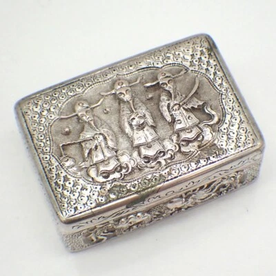 Caja figurativa ornamentada de tres magos china 700 plata Foto 1 de 4