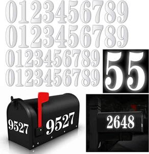60PCS White Mailbox Numbers Vinyl Waterproof Stickers for Outside Address on H - Picture 1 of 7