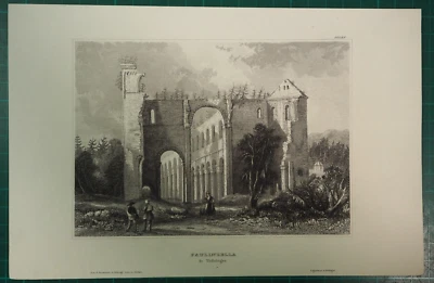 Paulinzella in Thüringen - originaler Stahlstich aus der Mitte des 19. Jhdt. - Bild 1 von 2