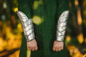 Medieval Pair of bracers elven armor for fantasy cosplay clothing larp LOTR - Imagen 1 de 3
