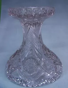 De colección Imperial Vidrio Prensado Soporte Base Real Sierra Transparente Diente Sunburst - Imagen 1 de 4