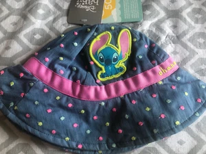 NWT Disney Stitch Swim Sun Hat For Baby Size 0-6 Months UPF 50+ Chin Strap - Picture 1 of 6