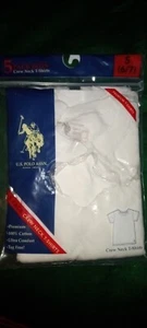 US Polo Boys T-Shirts White Pack of 5 Small 6-7 100% Cotton Package Torn - Picture 1 of 3
