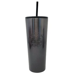 Starbucks 2019 Black Glitter Gradient Stainless Steel Cold Cup Tumbler Ombre - Picture 1 of 9