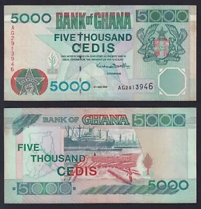 Banconota Ghana 5000 cedis 1998 P.-34c BB/VF - Picture 1 of 1