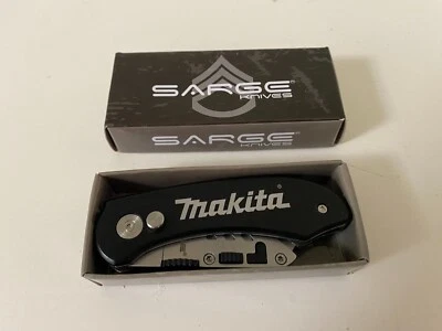 Cuchillo utilitario plegable Makita / cortador de caja de Sarge (negro) *** NUEVO *** Foto 1 de 4