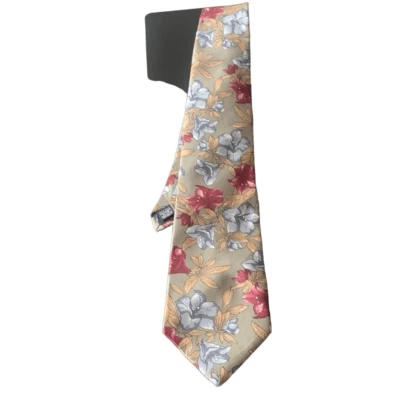 Corbata clásica floral de seda con corbata floral de segunda mano de la colección Mikael York para hombre Foto 1 de 4