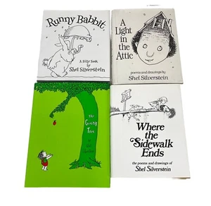 Lot Of 4 Shel Silverstein HC Children's Books The Giving Tree Where The Sidewalk - Foto 1 di 11