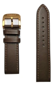 Original Tissot Quickster T095417A T095410A Brown Leather 19mm Watch Band Strap - Picture 1 of 4