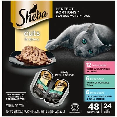 Sheba Porciones Perfectas Cortes en Salsa Variedad Paquete Comida Húmeda para Gatos 24 Bandejas Foto 1 de 4