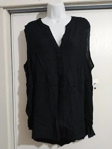 Great Northwest Indigo Button Front Tank - Black - 3XL - Picture 1 of 3