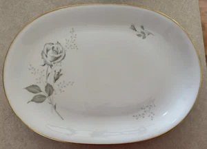 H & C Royal Selb Heinrich Grey Rose 16" Serving Platter Bavaria Germany - Picture 1 of 3