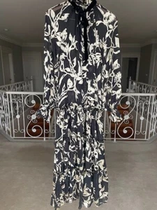 ZIMMERMANN BLACK SILK LADYBEETLE TIERED MIDI DRESS SIZE 2 AUD 12 US 8 WORN ONCE - Picture 1 of 16
