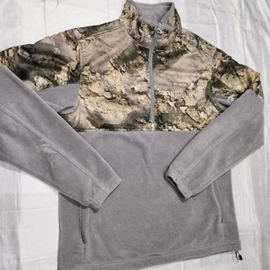 Columbia PHG Overlay Fleece Sweater Men M Camo 1/4 Zip READ Mossy Oak Hunting - Picture 1 of 8
