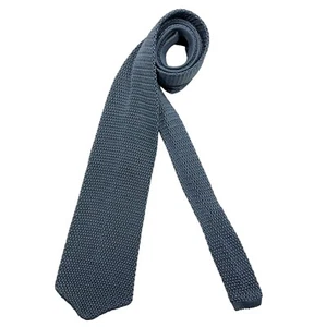 PAOLO DA PONTE XL Solid Blue Knit Silk LUXURY Tie ITALY - Picture 1 of 5