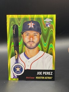 2022 Topps Chrome Platinum Anniversary Joe Perez RC Yellow RayWave /250 Astros