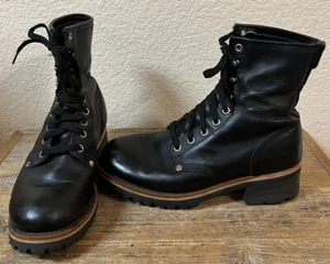 BLACK LEATHER GORILLA SHOE GORILLA BOOTS MENS 6 WOMENS 7.5 NEVER WORN - Picture 1 of 8