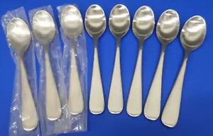 8 - Yamazaki MEDIAN Satin Round Tip Stainless China Flatware 7 3/4" SOUP SPOONS - Picture 1 of 8