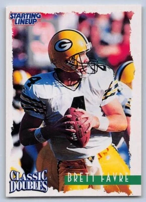 1997  BRETT FAVRE - Starting Lineup "CLASSIC DOUBLES" Card - Green Bay Packers  - Image 1 of 2