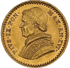 Vatican - 1862 Pius IX 2 1/2 Scudi Gold - NGC MS66 - TOP POP HIGHEST GRADED - Picture 1 of 4