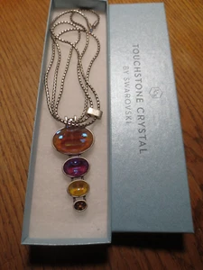 Prüfstein Kristall Herbst Delit Anhänger an verstellbarer Kette #1569N - Neu mit Karton - Bild 1 von 7