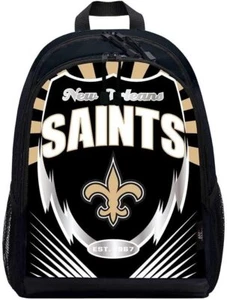 NFL "Lightning" Sports New Orleans Saints Backpack 16.5"x5.5"x12" NEW - Picture 1 of 3