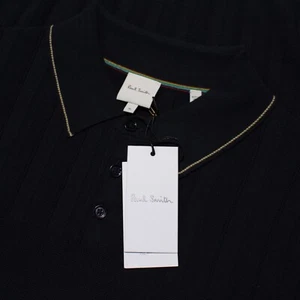 Paul Smith NWT Short Sleeve Knit Polo Shirt Size XL in Dark Blue 100% Cotton - Picture 1 of 11