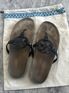 Sandalias Tory Burch Miller Cloud charol negro - talla 10 - Imagen 1 de 6