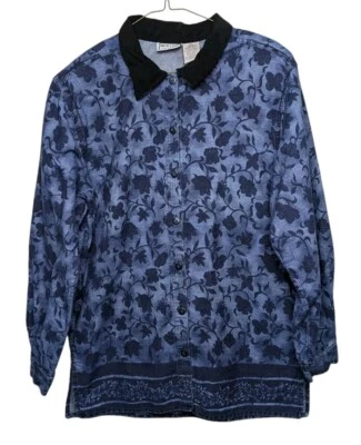 Camisa Denim Floral Vintage New Look Cuello en Contraste M/L ver detalles para ajustar Foto 1 de 4