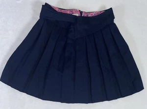 US Polo Assn. Girls Uniform Scooter Skirt Navy Blue Pleated Side Zip Sz 10 EUC - Picture 1 of 5