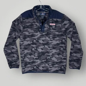 Vineyard Vines Shep Shirt Camouflage Pullover Snap Fleece Sweater Men's Size Med - Picture 1 of 10