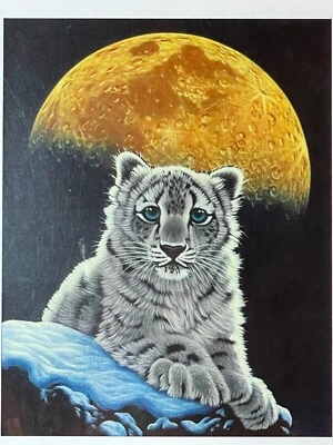 Heaven & Earth Designs Moon Leopard Animal Cross Stitch Pattern 2008 New - Image 1 of 4
