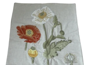 Pottery Barn bestickter Blumen Kissenbezug 24x24 Baumwolle strukturiert Blumendekor - Bild 1 von 7