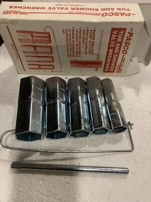 Pasco 5300 5 Piece Tub & Valve Wrench Set with holder and T-handle - Image 1 of 3