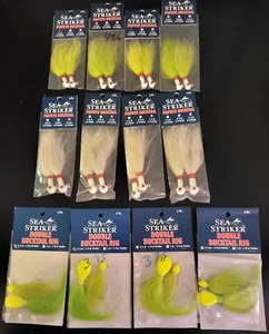 Lot of 12 2-Packs* SEA STRIKER Bucktail LURES *Popeye & Dbl Rig* FREE SHIPPING! - Picture 1 of 5