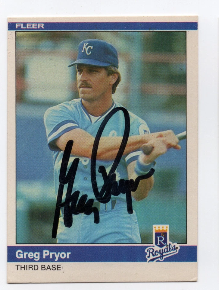 Greg Pryor Autograph On a 1984 Fleer - Kansas City Royals (Read!) - Image 1 of 1