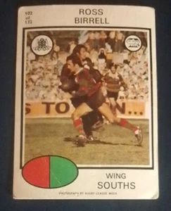 1975 Scanlens #102 Ross Birrell Nrl Card South Sydney Rabbitohs - Picture 1 of 1