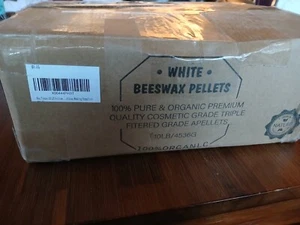 Organic Cosmetic Grade Pure Beeswax Pellets Triple Filtered Bees Wax 10 LB White - Picture 1 of 3