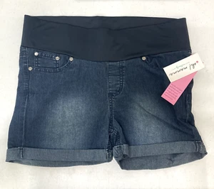 Oh! Mamma Umstands-Denim-Shorts mit Manschetten mit Unterbauchverkleidung, Medium - Bild 1 von 6