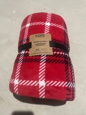 Cobertor Sherpa Victorias Secret rosa pimenta vermelha 60 X 50 novo quente aconchegante - Imagem 1 de 3
